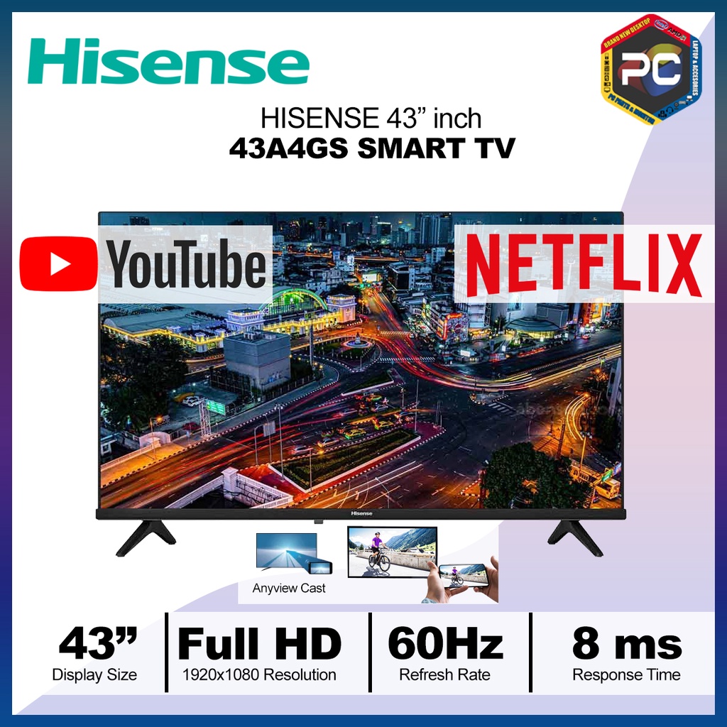 BrandNew HISENSE 43 43A4GS SMART TV Shopee Philippines