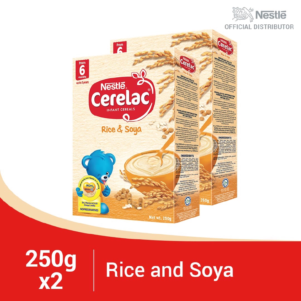 Nestle Cerelac Baby Food Rice & Soya 250g Pack of 2 Shopee Philippines