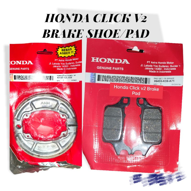 Honda Click V2 Brake Pad,Brake Shoe original Shopee Philippines