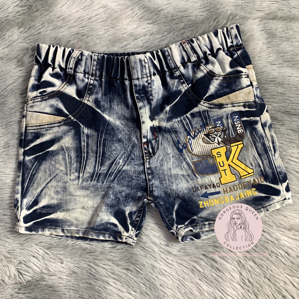 2 for 120 Tie Dye Denim Shorts Dark Denim Shorts Shopee Philippines
