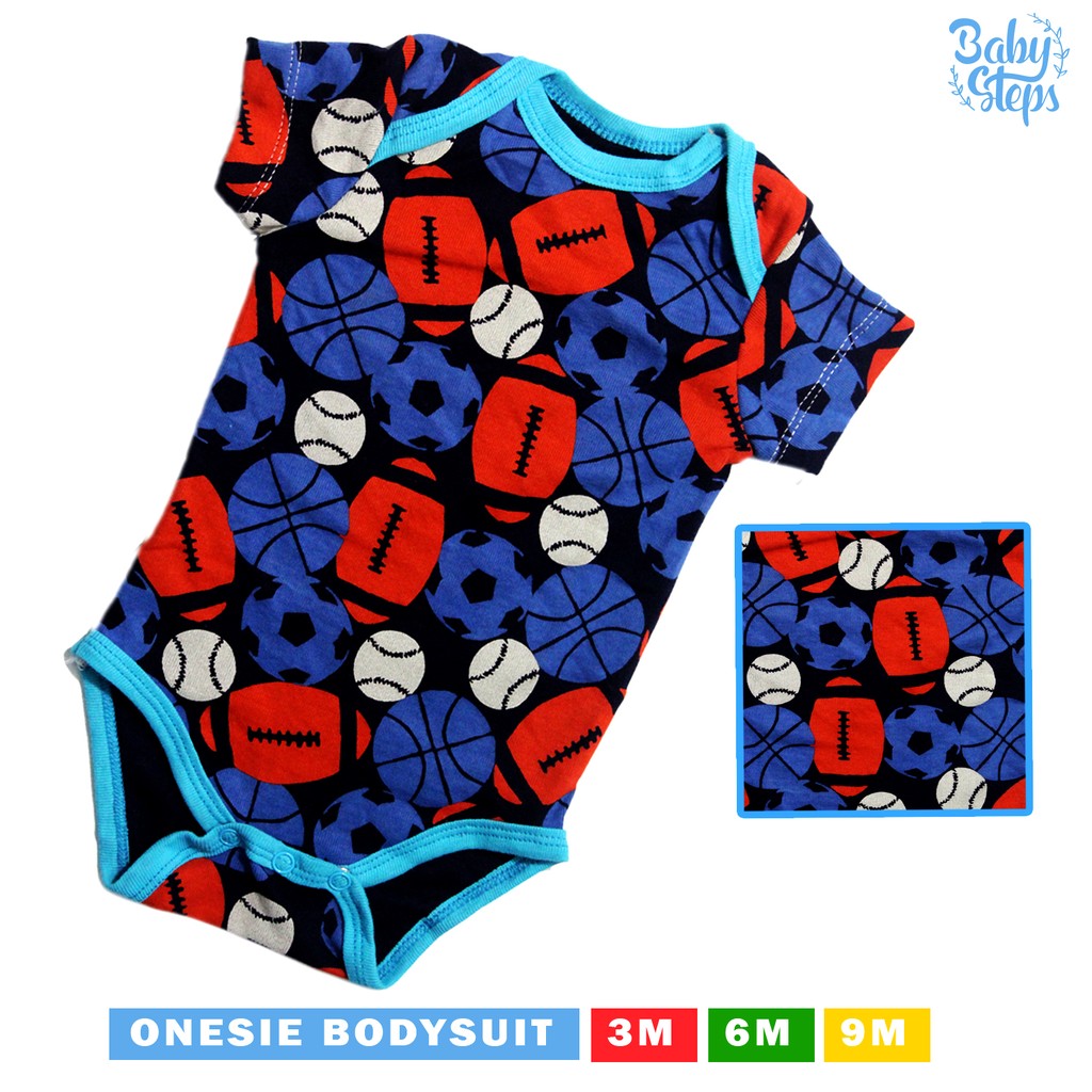 Baby Steps Onesie SportBalls Bodysuit 03 Months Baby Boy Bodysuit
