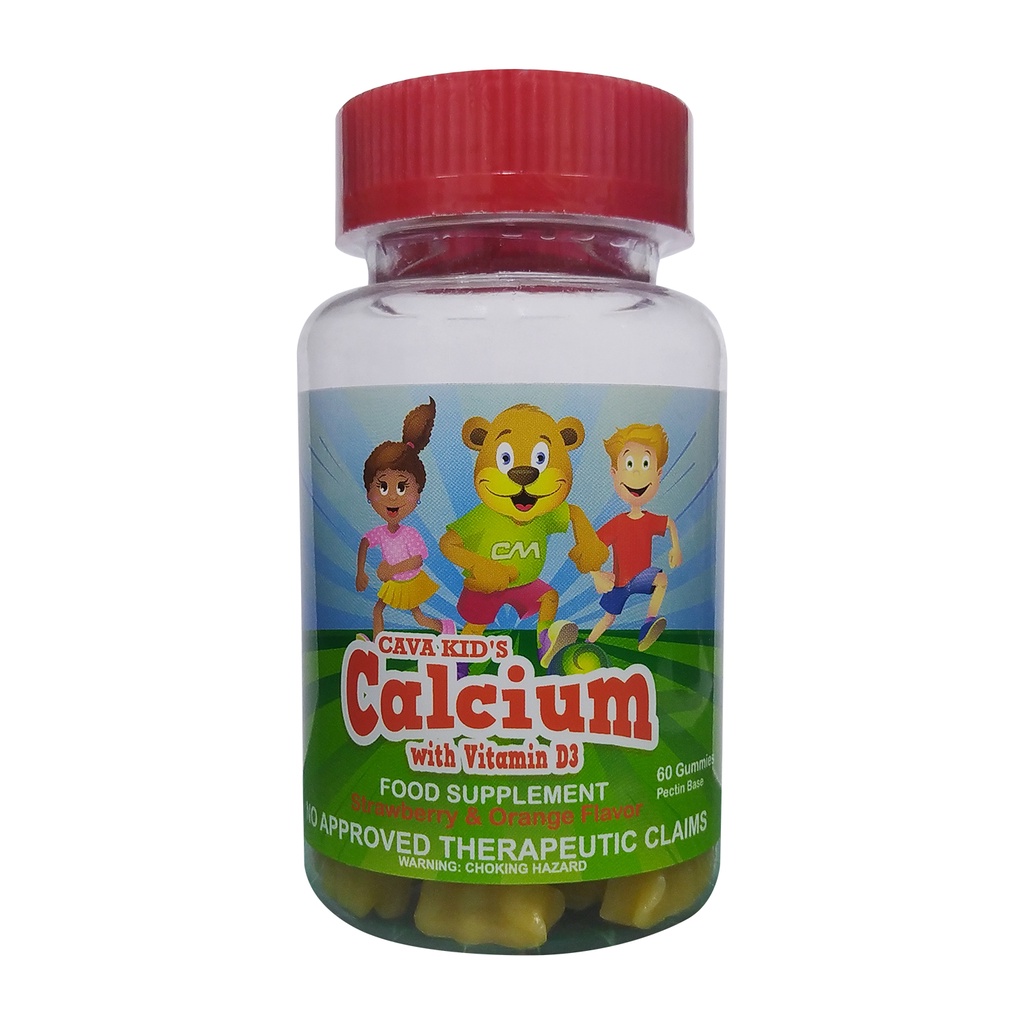 Cava Kids Calcium with Vitamin D3 Food supplement gummies Shopee