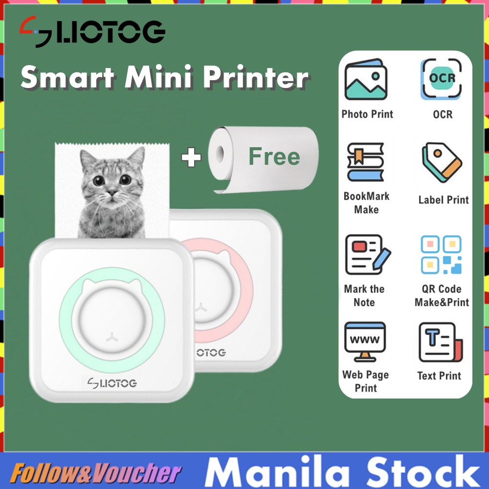 LIOTOG C15 Bluetooth Thermal Printer Photo Printer Mini Printer Paper