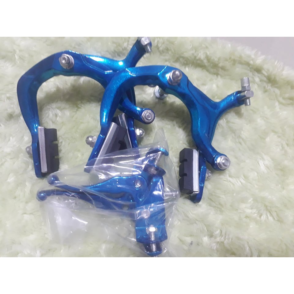QUEEN JLO CALIPER SET ALLOY WITH LEVEL & CABLE FRONT & REAR(BLUE