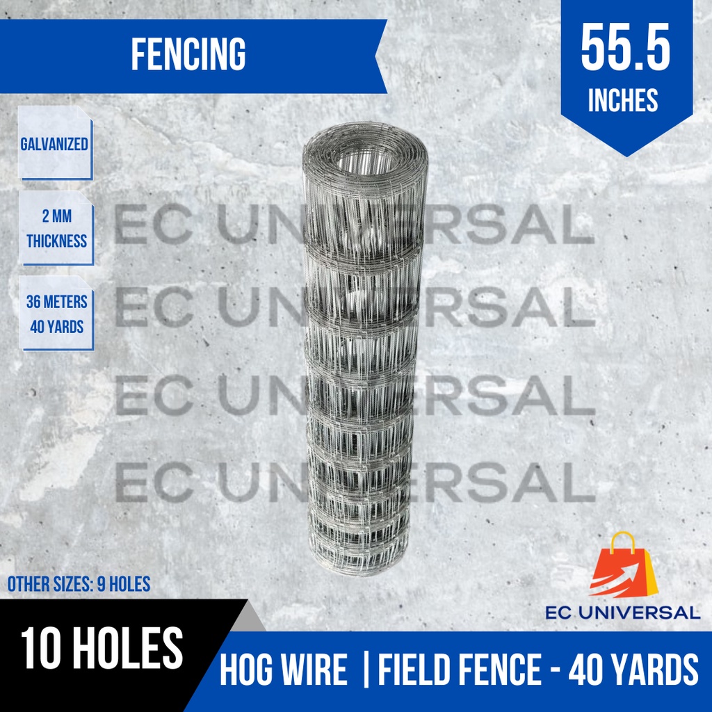 36 Meters Galvanized Hog Wire Goat Wire Field Fence 9 or 10 Holes