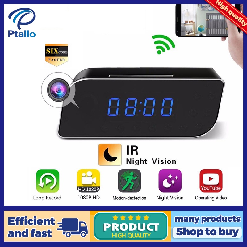 Hidden Camera Alarm Motion Detection Camera Clock Camera 1080P WIFI