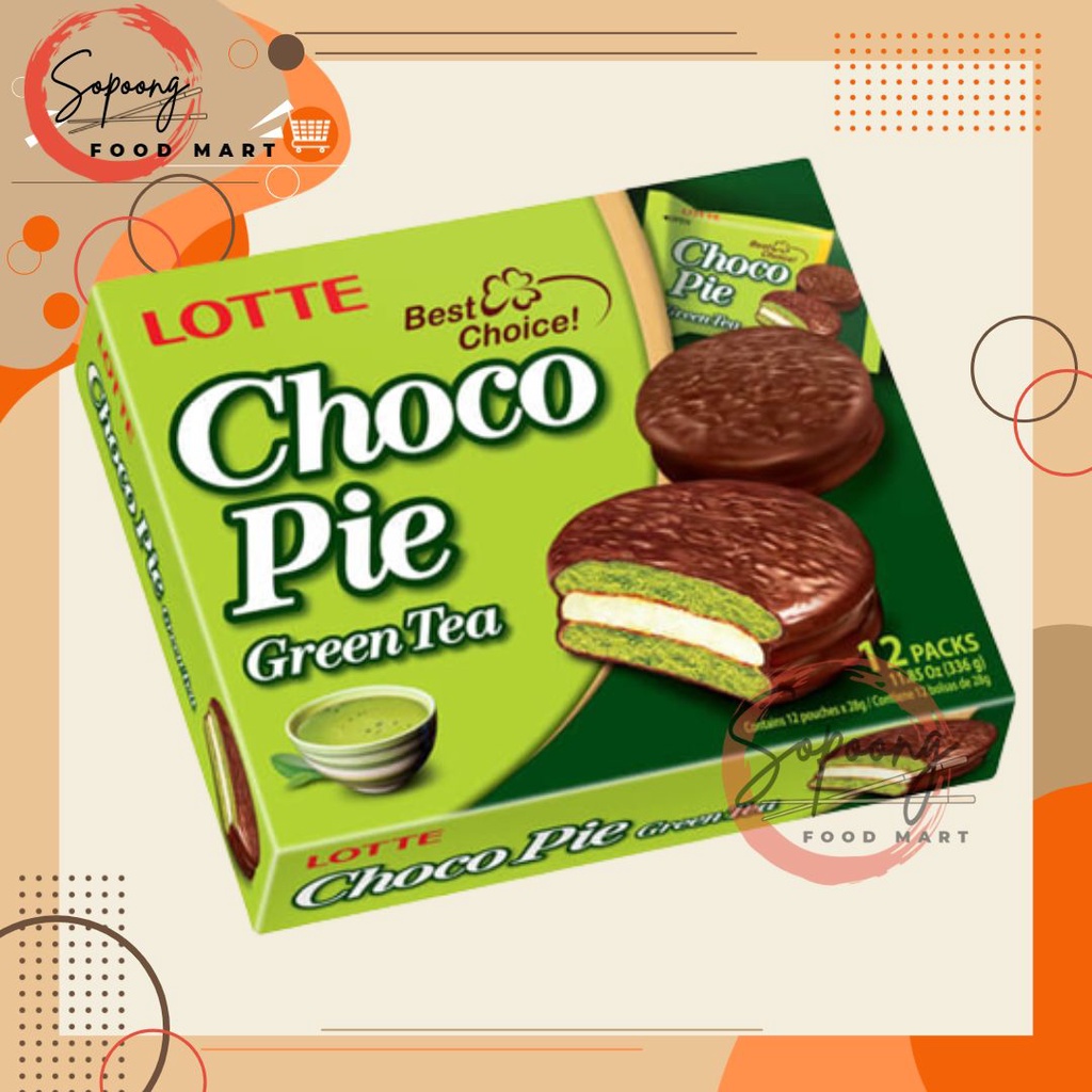 Lotte Choco Pie Green Tea 336g Shopee Philippines