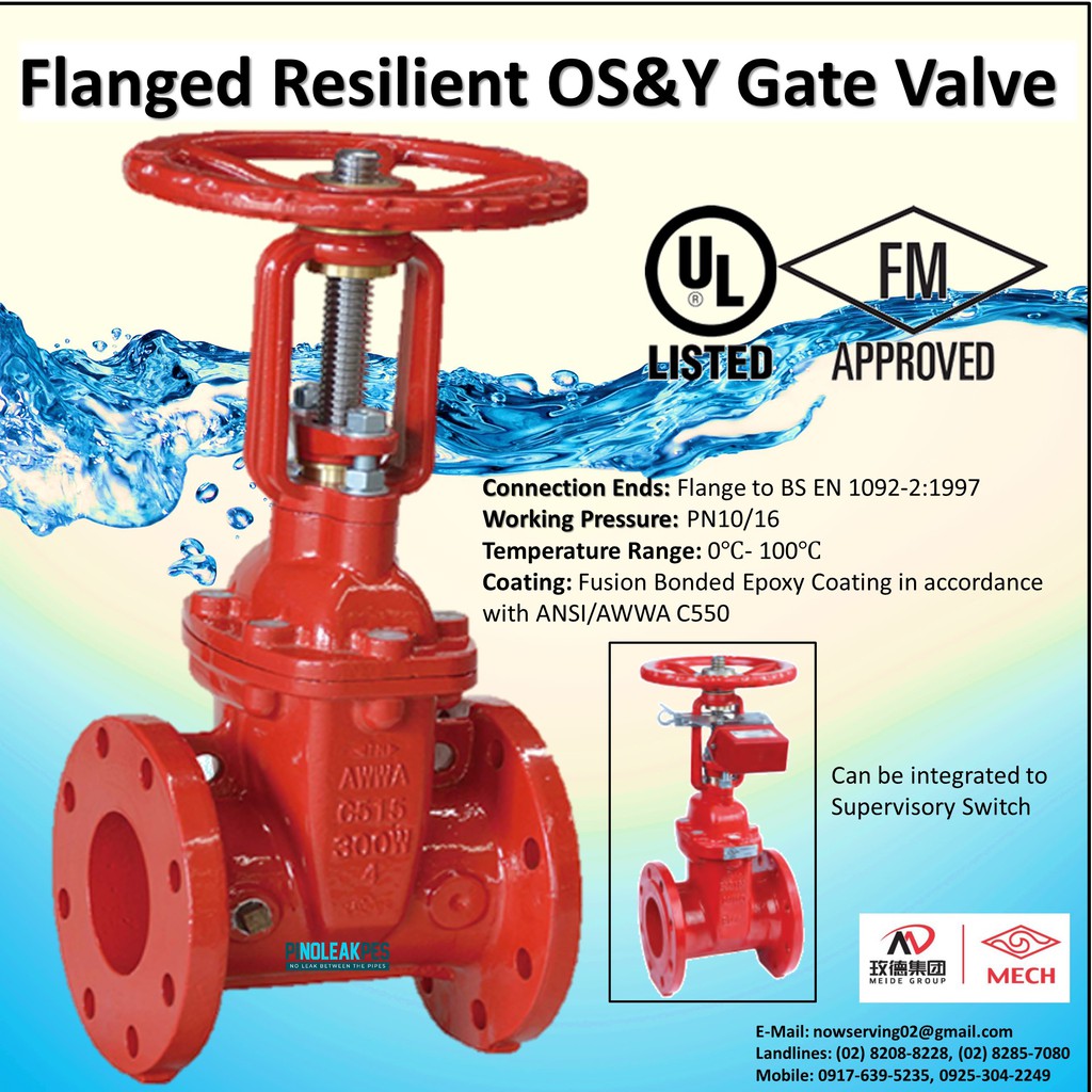 2" UL/FM APPROVE OS&Y GATE VALVE FOR FIRE PROTECTION FLOOR CONTROL VALVE FLANGE TYPE