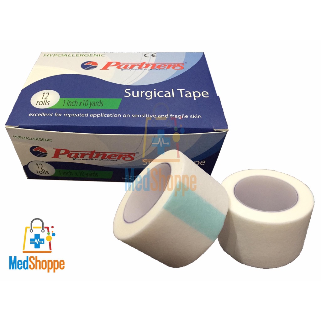 Surgical Tape 1inch x 10 yards & 1 inch x 5 yards (12 rolls/bx