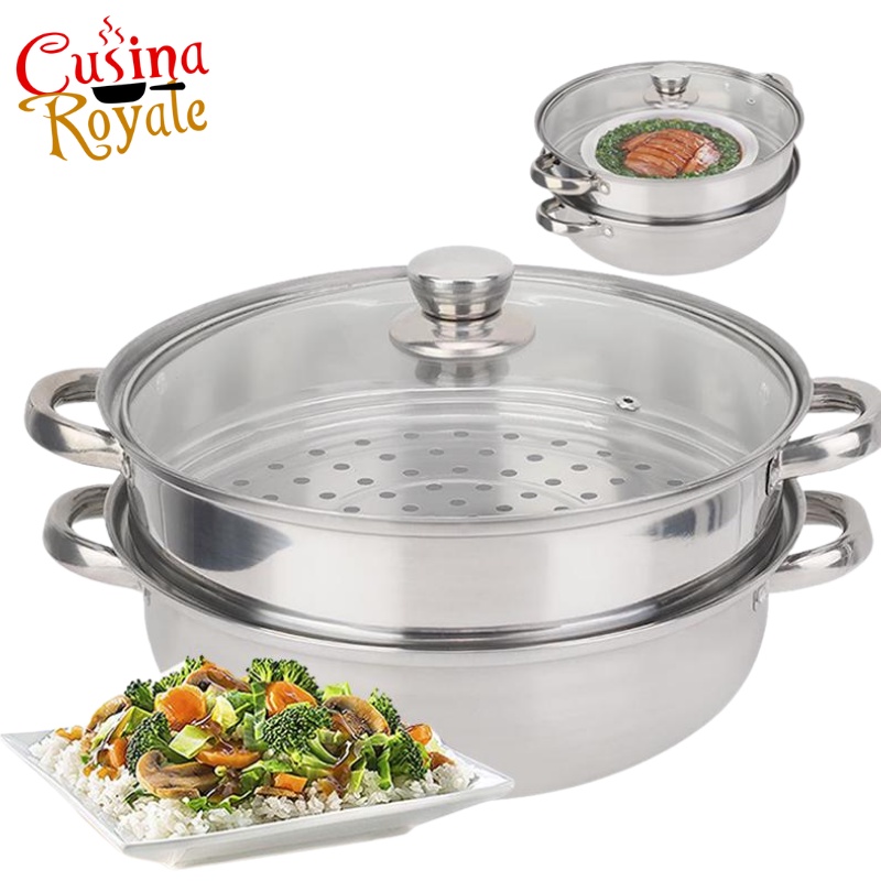 2Layer Stainless Steel Cooking Pot Mini Non Stick Steamer Pot Soup Rice Steamer Cooker Food