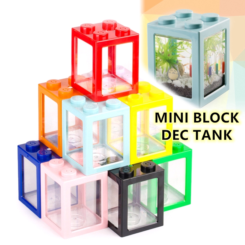 MINI Multicolor Stackable Building Blocks Ecological Tank Fish Small