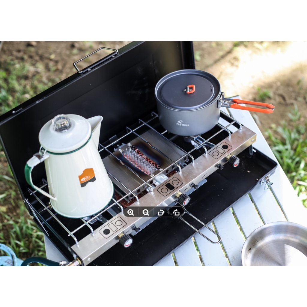 Tani Camping 2 Burner Stove with Grill Navy Blue Slim profile Shopee