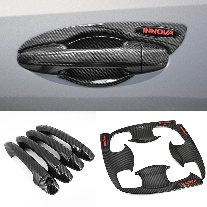 For TOYOTA INNOVA 20162021 carbon fiber pattern car door handle bowl