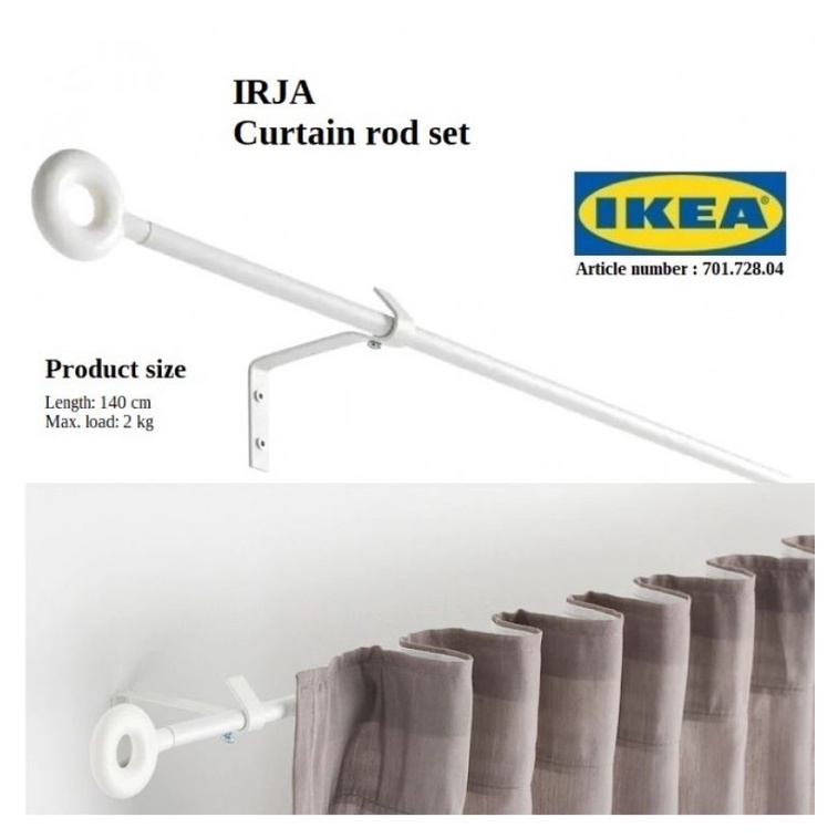 IKEA IRJA Curtain Rod Set 140 cm Shopee Philippines