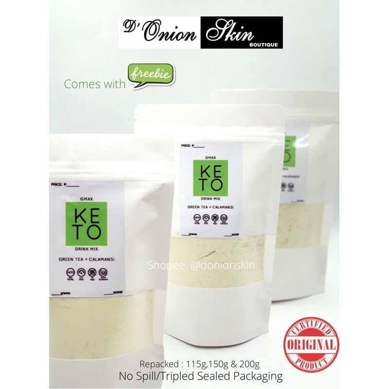 green tea KETO JUICE GREEN TEA CALAMANSI 150 grams (REPACKED) Shopee
