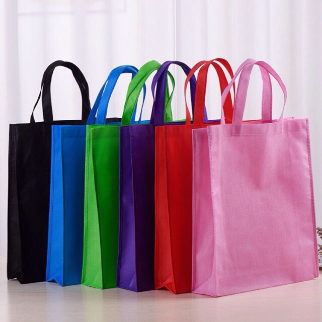 20 Pcs Handle Eco Bag 4 Size Shopping Tote Bag Eco Friendly Nonwoven Loop Handbag Storage