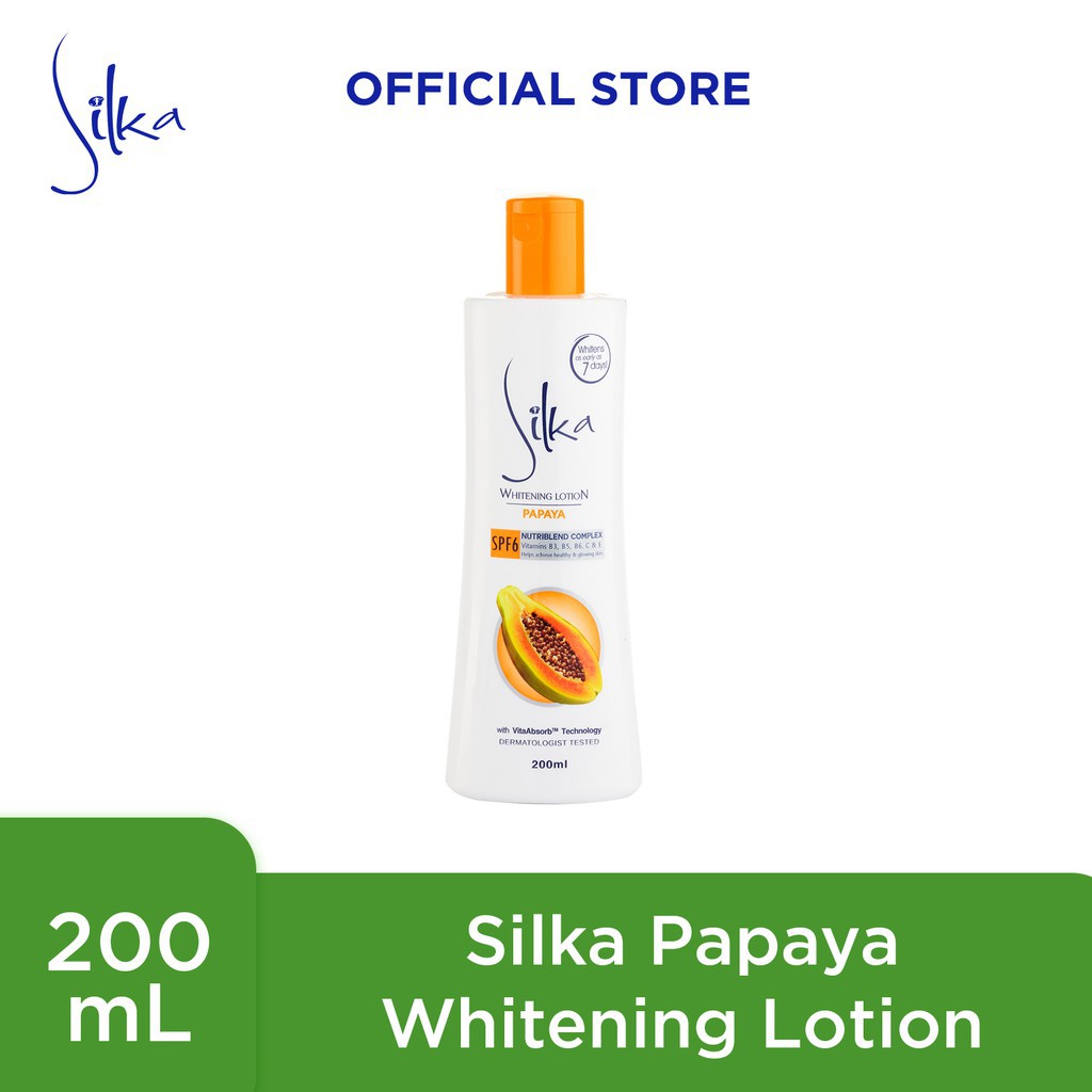 Silka Skin Whitening Papaya Lotion SPF6 200ml Shopee Philippines