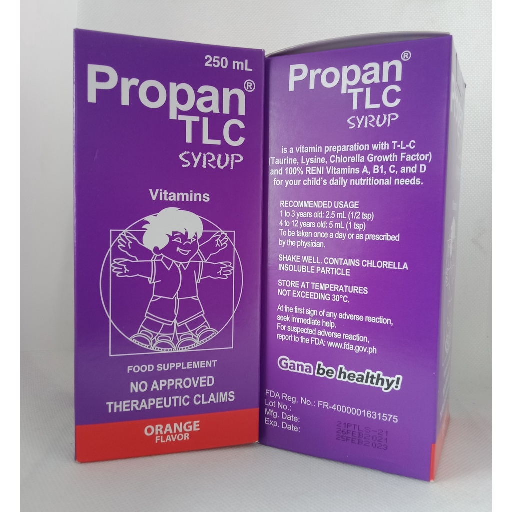 PROPAN TLC SYRUP 250ML Shopee Philippines