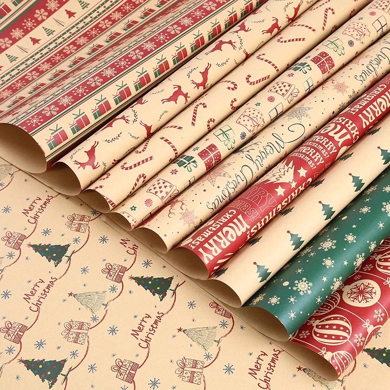 Kraft Gift Wrap Christmas Wrap (1pc) Shopee Philippines