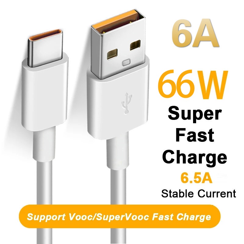 66W 6A Super Fast Charger Cable Fast USB Type C Charging Data Cord Quick Charger Cable Shopee