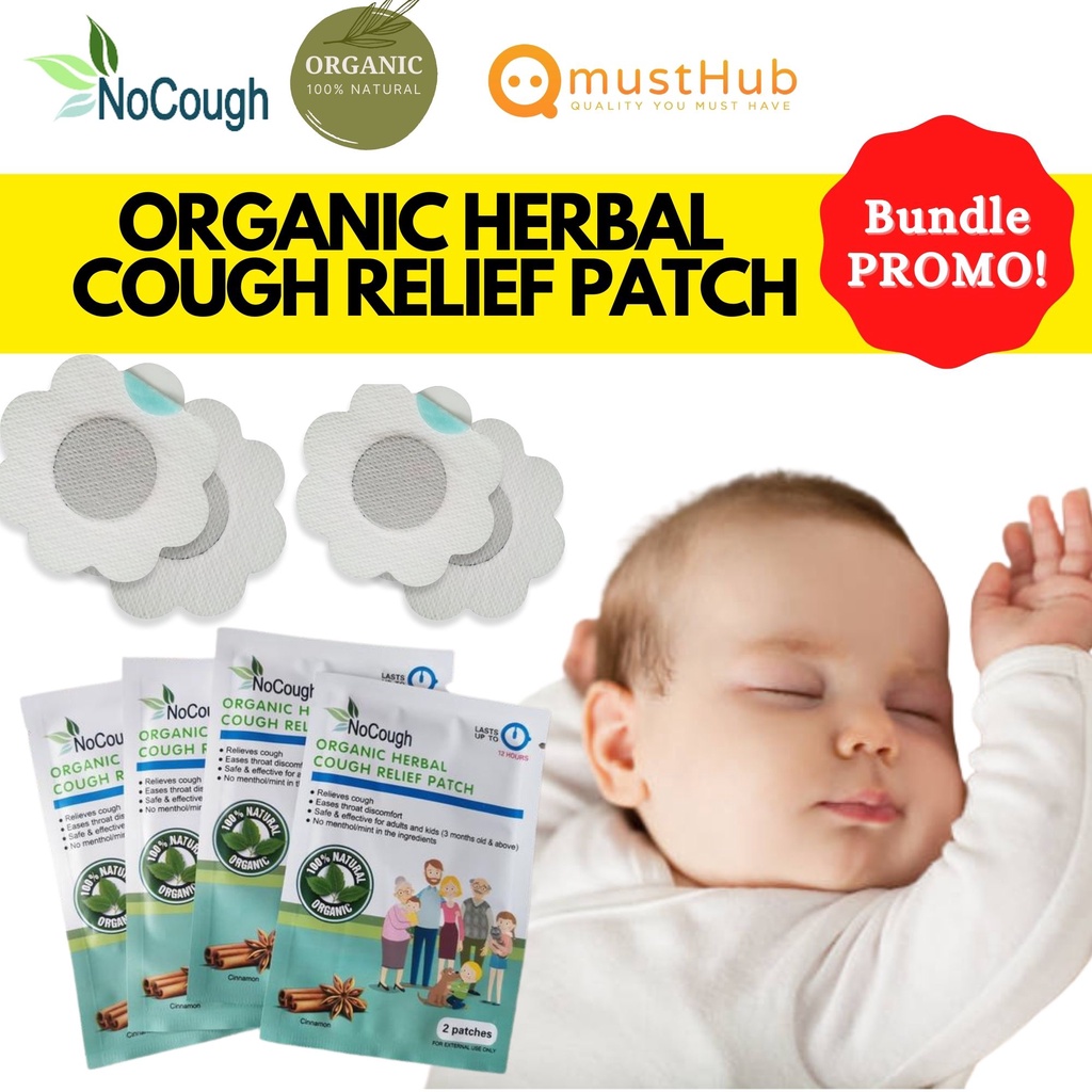 NoCough Organic Herbal Cough Relief Patch for Kids and Adult Original