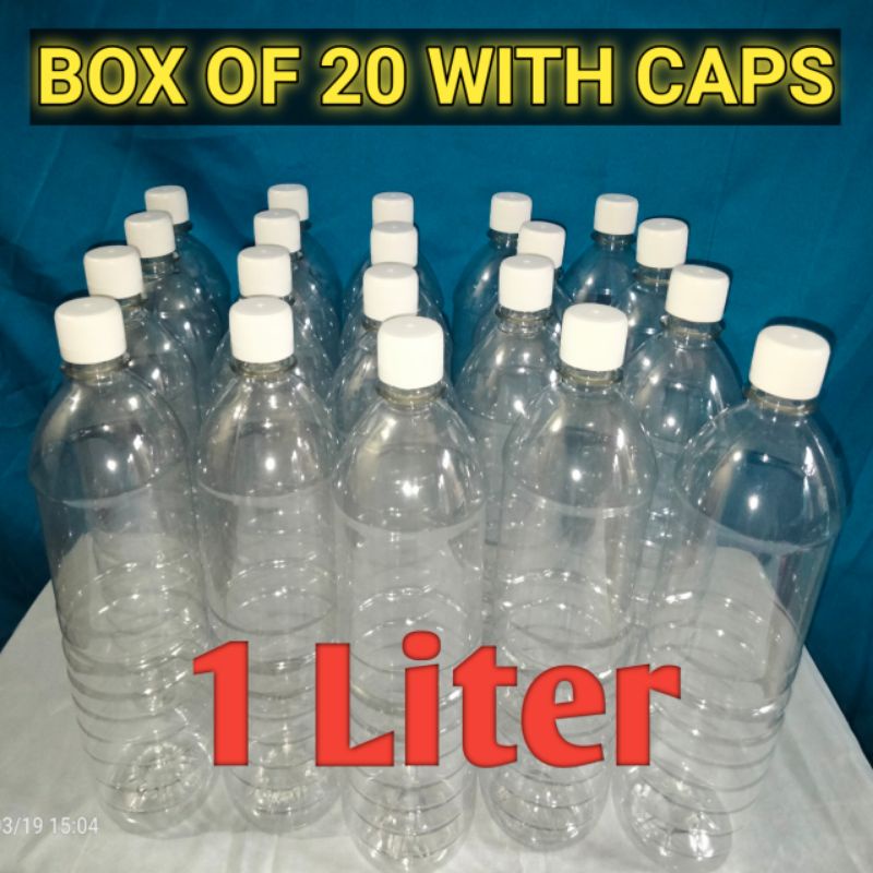 PET PLASTIC BOTTLE WITH CAPS 1 LITER (20 bottles) Shopee Philippines
