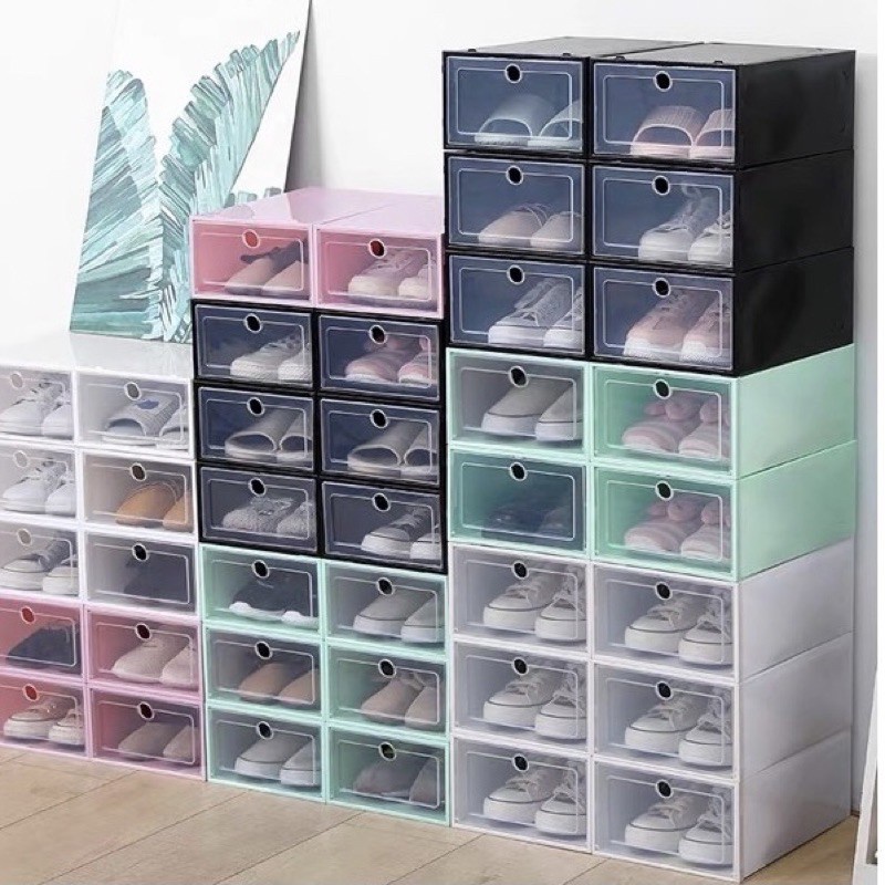 LM Selfassembly One Piece Colorful Stockable Shoe Box Storage