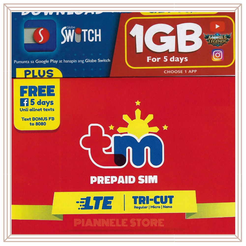 TM Prepaid SIM Card (SK35) TripleCut SIM Fits in regular, micro, and