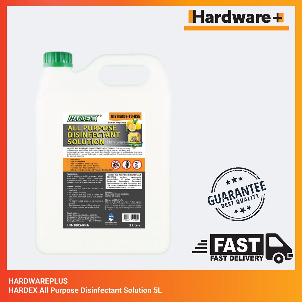 [HARDWAREPLUS] HARDEX All Purpose Disinfectant Solution 5L (Daily