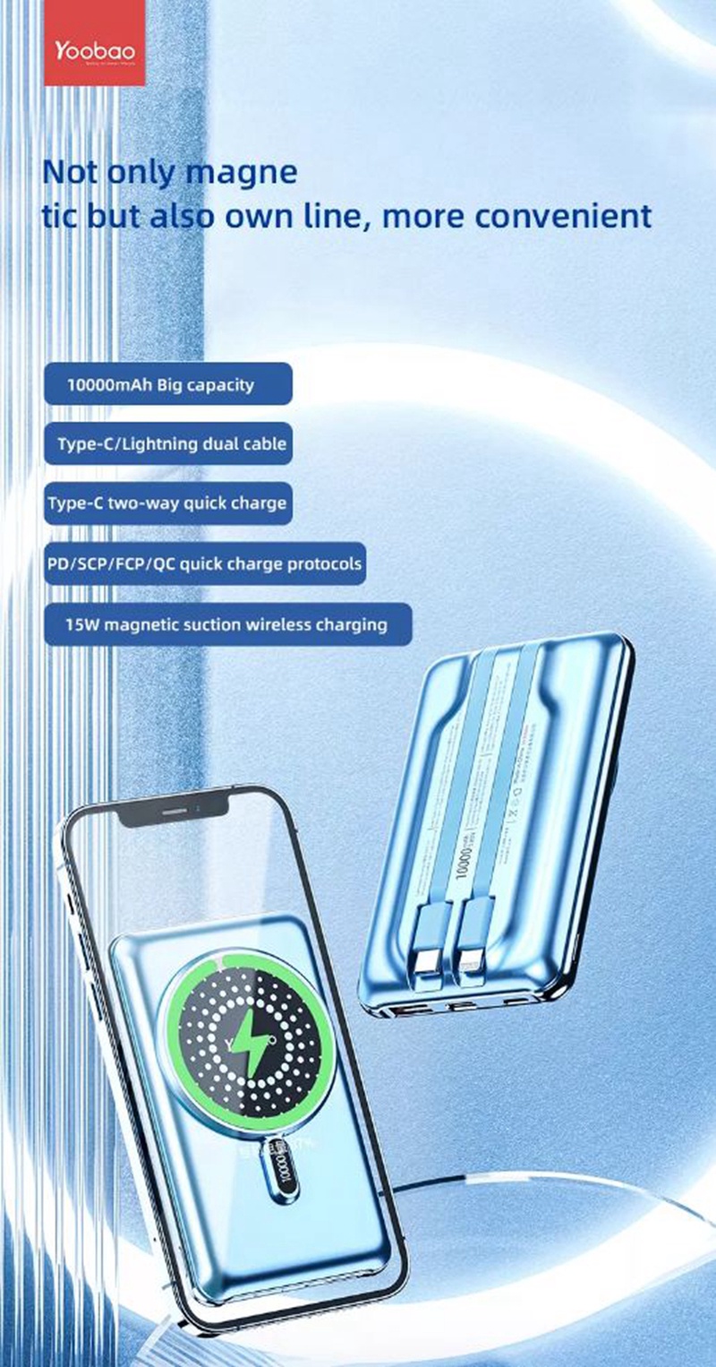 Yoobao Lc4 10000mAh Multifunctional Wireless Charging Power Bank with