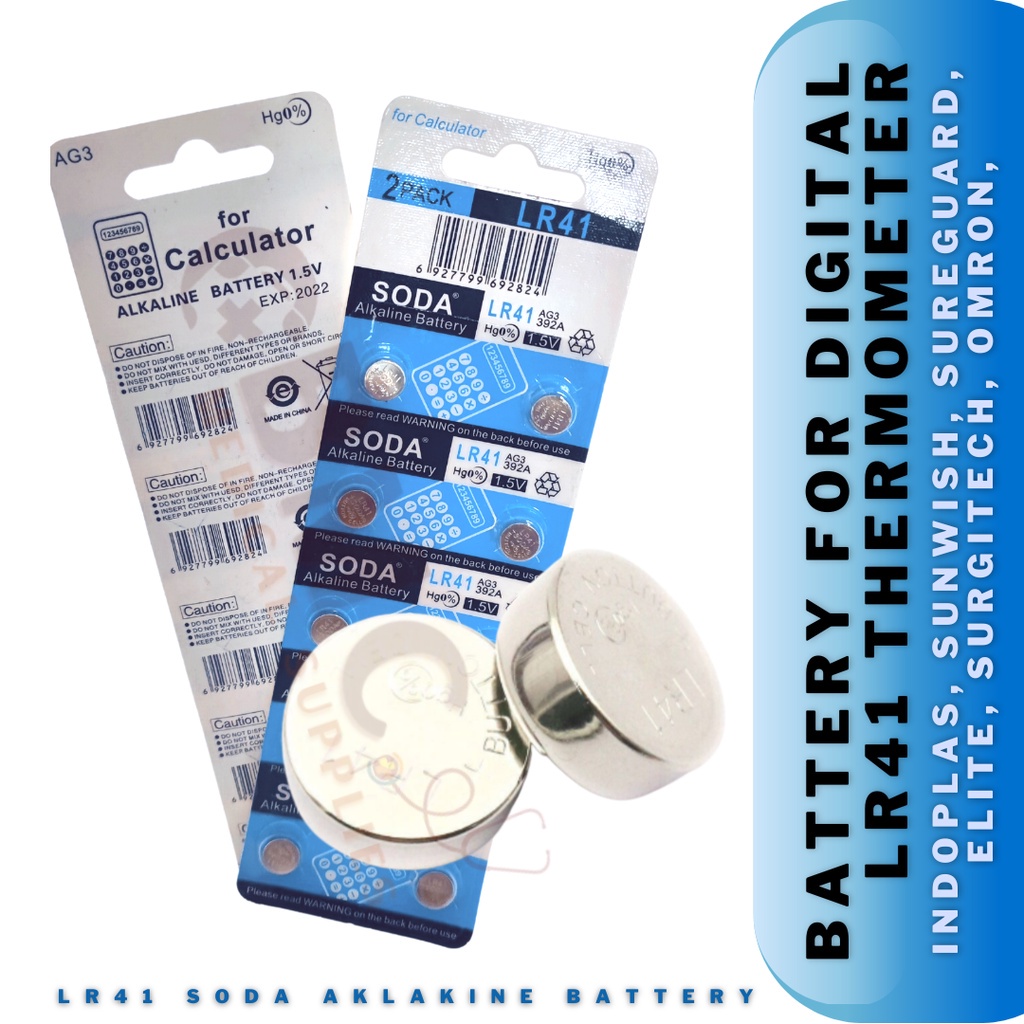 thermometer mercuryOriginal SODA LR41 Alkaline Battery For Digital