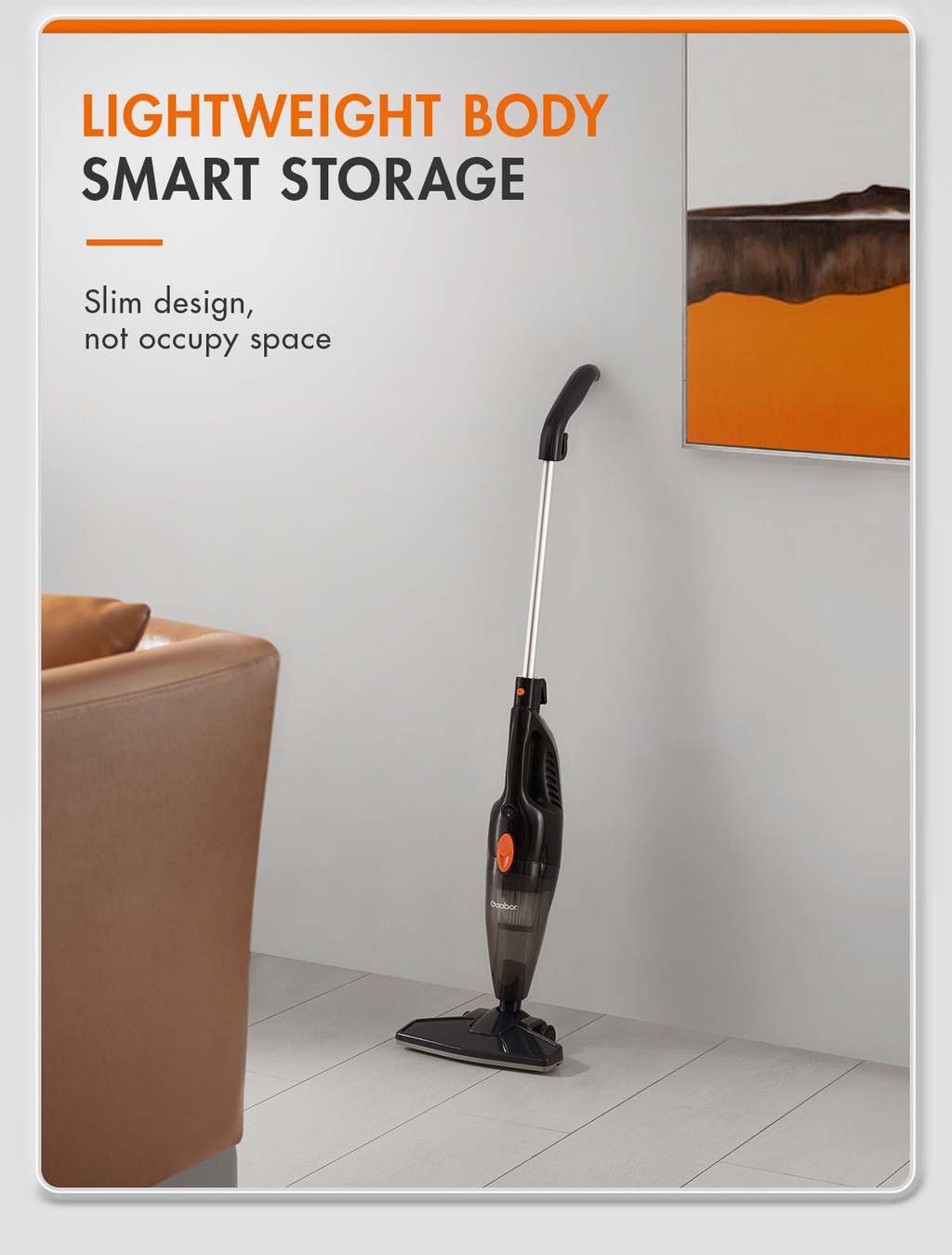 Gaabor Vacuum Cleaner, Household 2in1Mini Handheld Light & Clean Dual