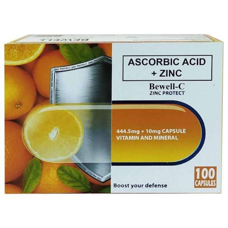 BewellC 100CAPSULES + 30CAPSULES FREE Ascorbic Acid + Zinc Shopee