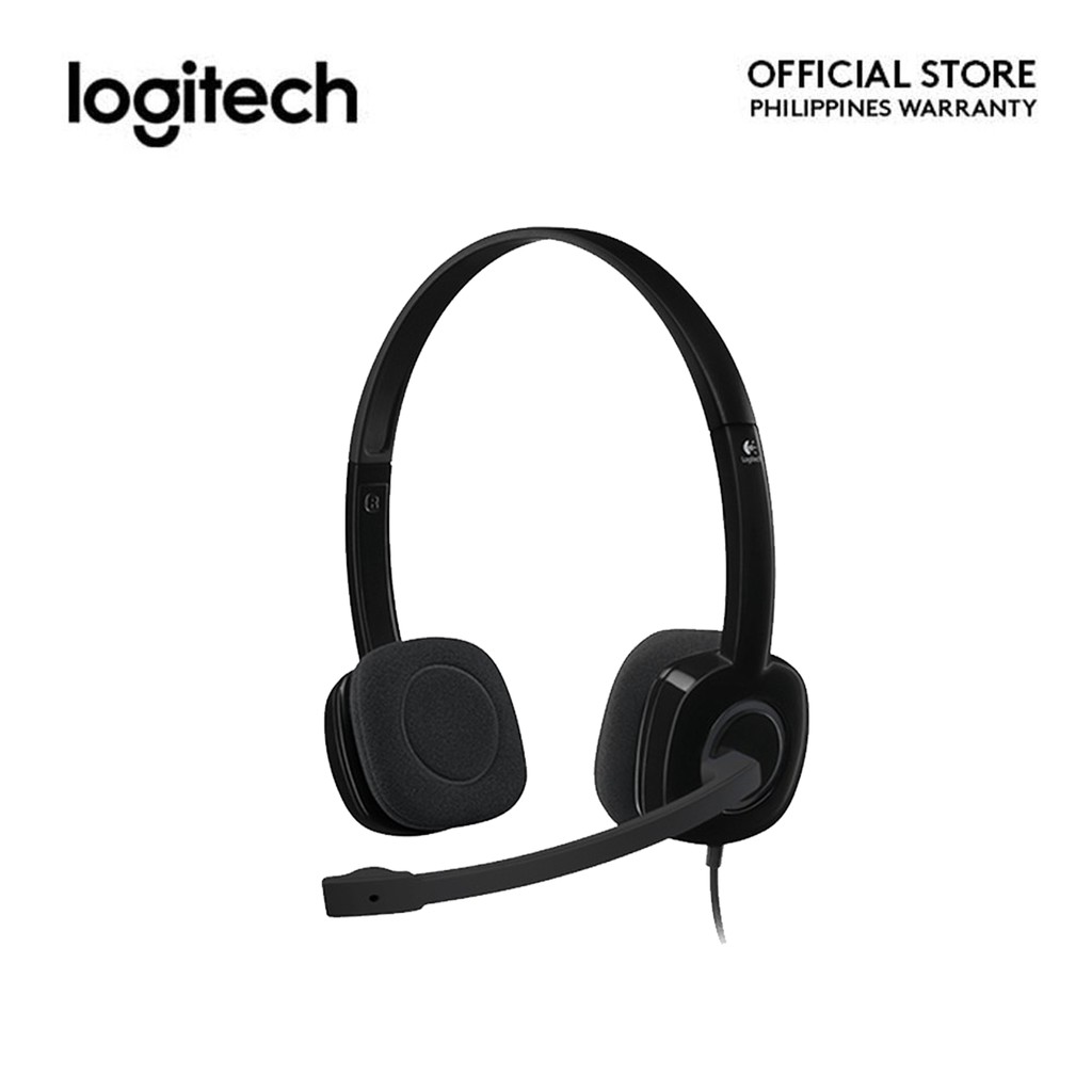 Logitech H151 Wired Headset, Stereo Headphones with Rotating NoiseCancelling Microphone,3.5 mm