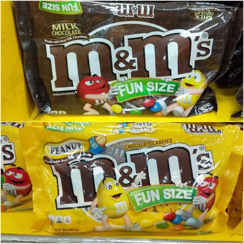 m&m's Fun Size pack Milk Chocolate 298.5g Peanut 299.7g Shopee