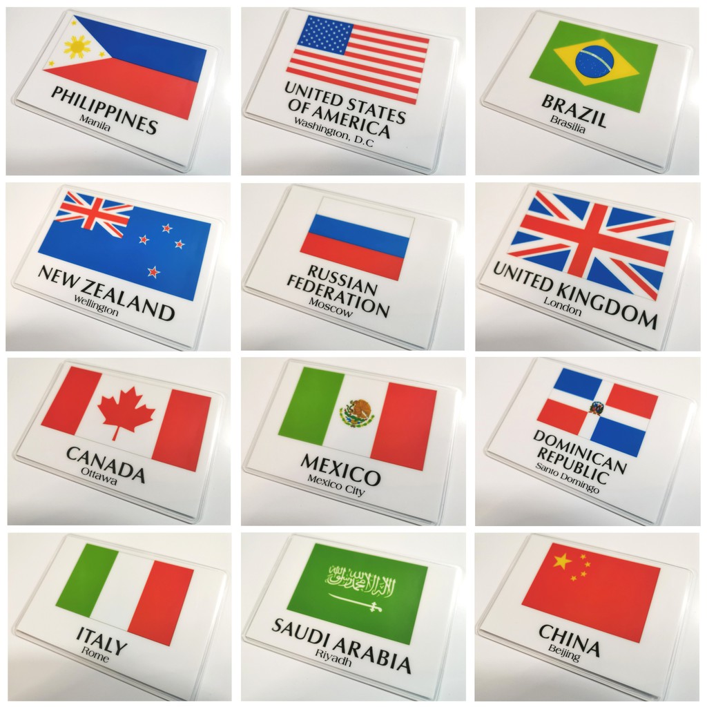 Flags of The World with Capitals Flash Card Laminated Shopee Philippines