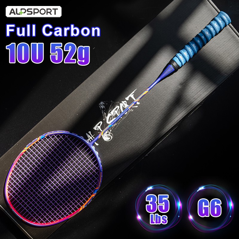 ALP GJ 10U 52g Super Light Max 35Lbs 100 Full Carbon Fiber Badminton
