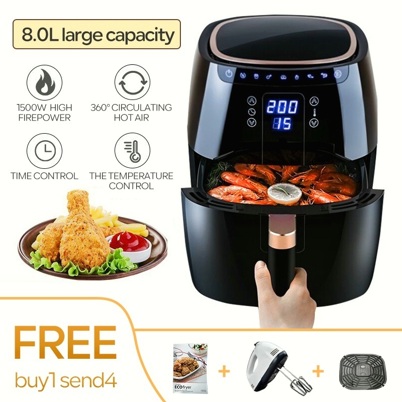 CODRainbow household shop Air Fryer 8L Multifunction Oil free Health