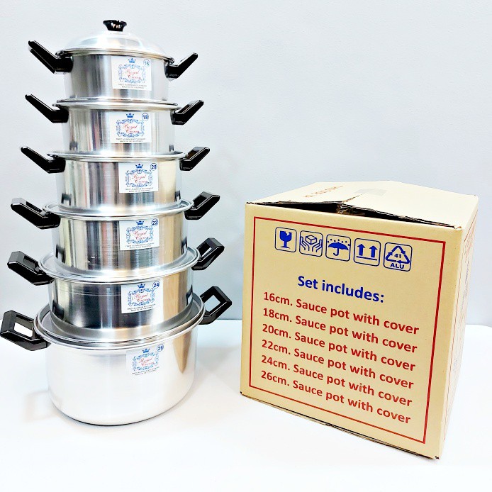 Aluminum Cooking Pot Set of 6 (12PCS), Kitchenware Cookware Kaserola