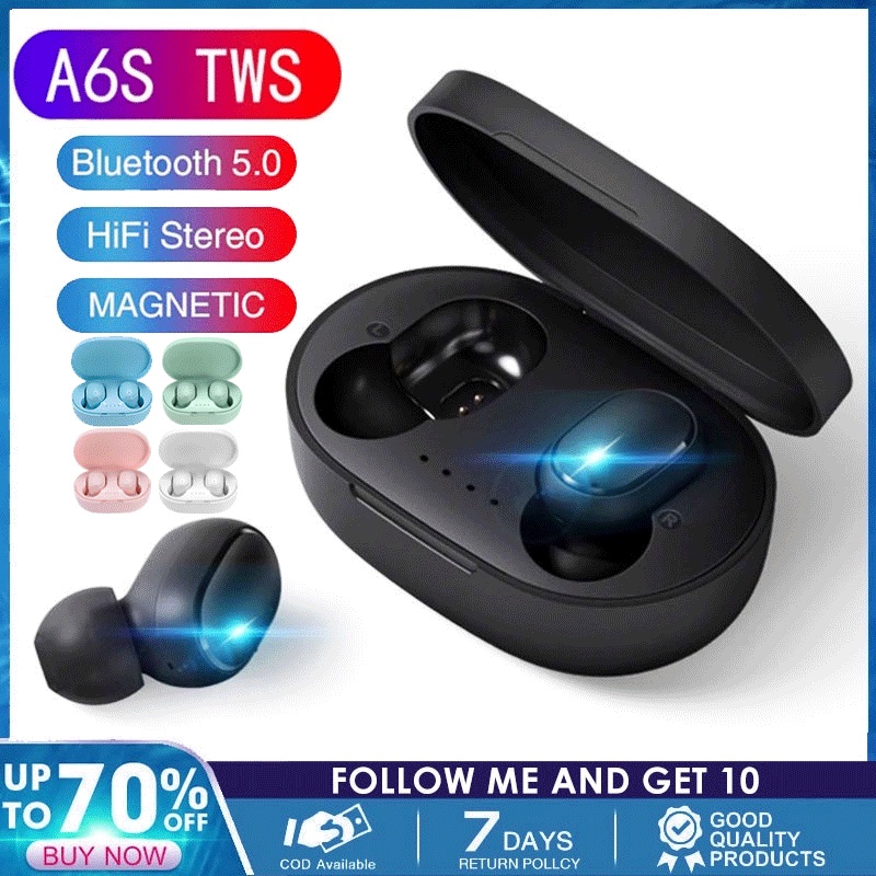 Original A6s TWS Headset Wireless Earphones Bluetooth Headphones Sport