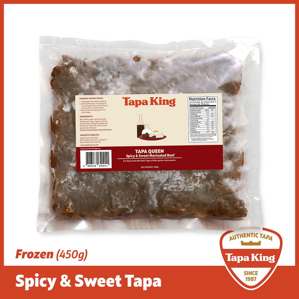 Tapa King Spicy & Sweet Beef Tapa Tapa Queen 450g Shopee Philippines