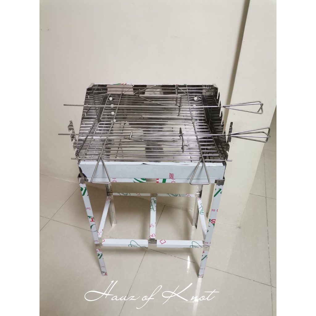 Pure Stainless Ihawan Portable Barbecue Charcoal 2in1 Griller (High