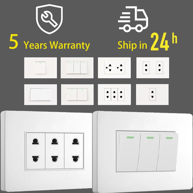 Outlet Light Switches Socket Home Wall 1Gang 2Gang 3Gang Outlet Wall