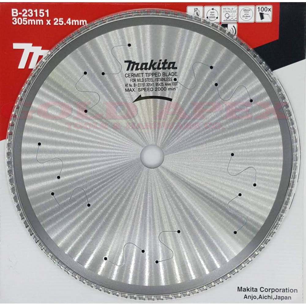 Makita B23151 TCT Circular Saw Blade for Stainless 12"x100T (for