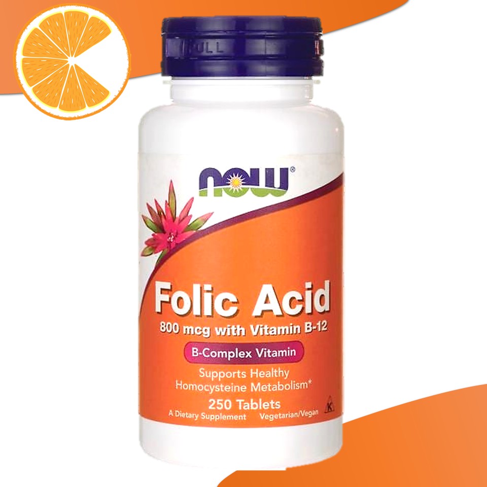 Now Folic Acid 800mcg with Vitamin B12 250 Tablets Shopee Philippines