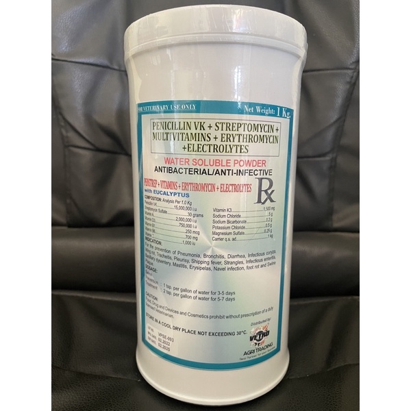 PENSTREP + VITAMIN + ERYTHROMYCIN + ELECTROLYTES/FOR ANIMALS/WS 1KGS. Shopee Philippines