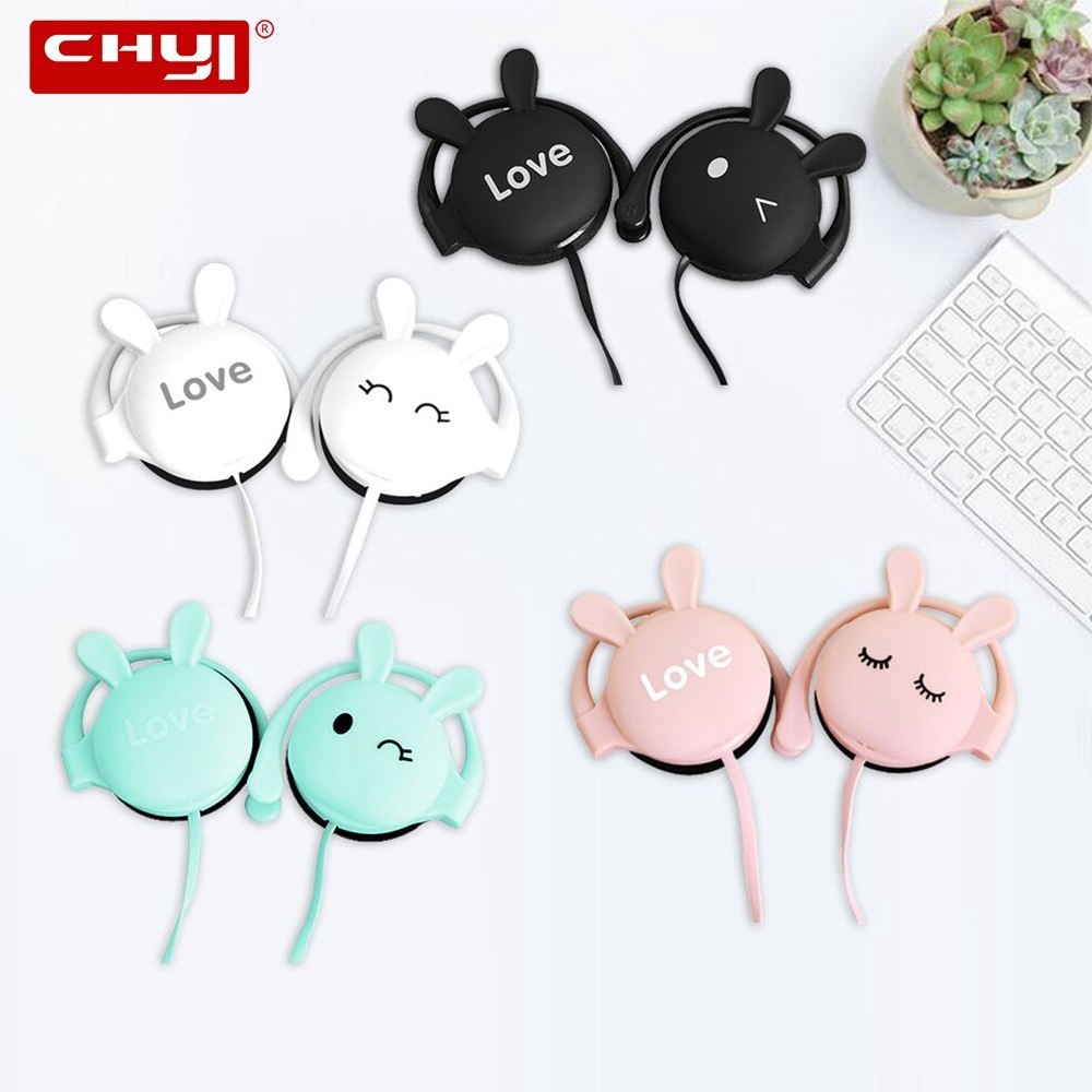 Rabbit Cartoon Stereo Earphone Headphone With Mic 3.5 mm