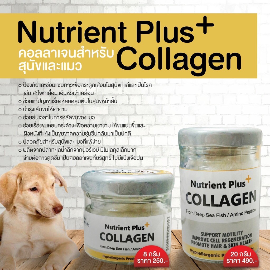 NUTRIENT PLUS COLLAGEN A Dietary Supplement For Dogs And Cats. Reduce
