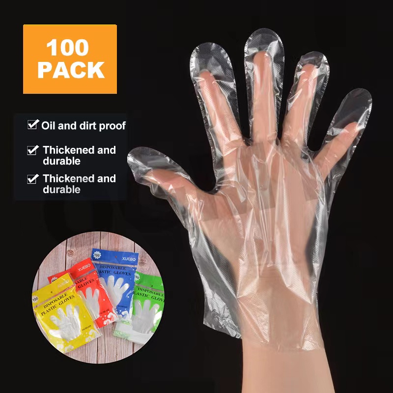 Disposable Food Prep Gloves 100PCS Plastic Food Safe Disposable Gloves