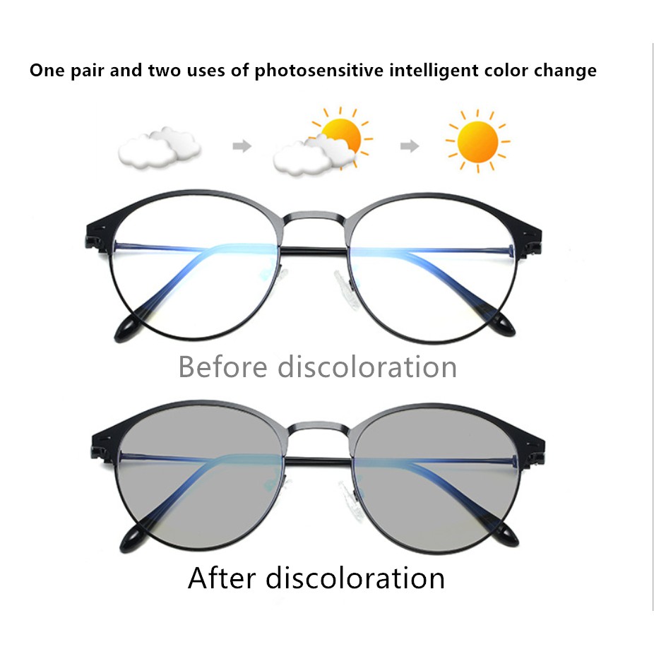 photochromic eyeglasses whit anti radiation anti blue ray classic
